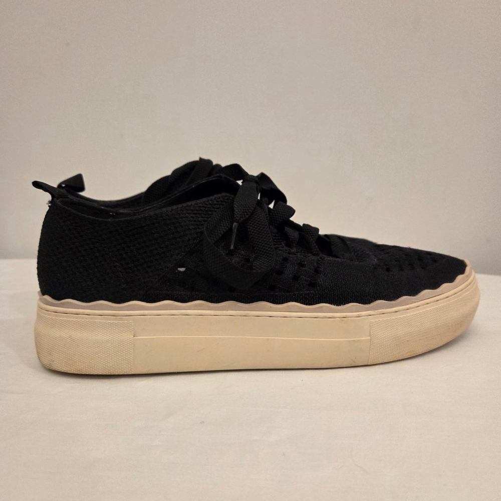 Vince Camuto Jamminna Black Knit Platform Sneakers US 9